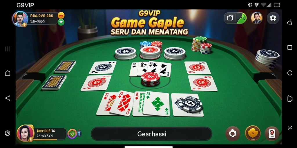 Screenshot G9VIP menampilkan gameplay Gaple yang seru dan menarik.