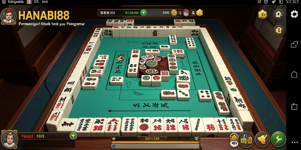 Tampilan menarik gameplay Mahjong di HANABI88.