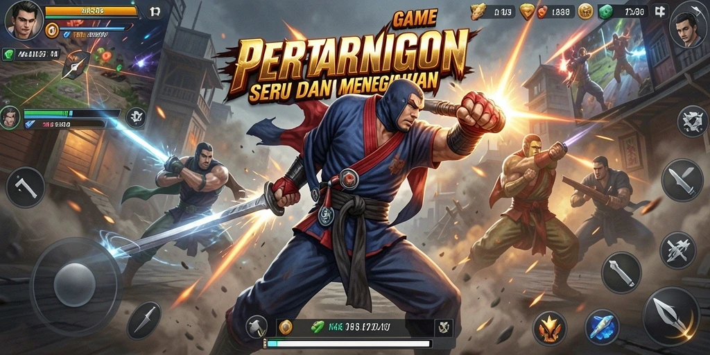 Screenshot gameplay KAKA303 menampilkan pertarungan epik antara dua karakter petarung.