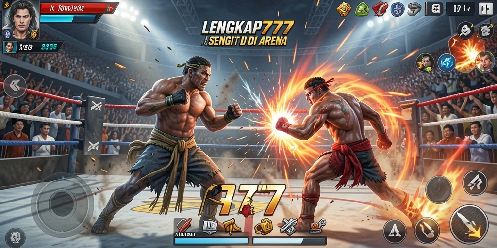 Screenshot LENGKAP777 menampilkan aksi pertarungan yang mendebarkan.