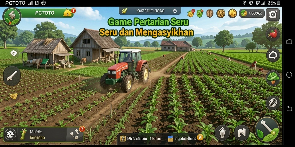 Screenshot gameplay PGTOTO menampilkan aktivitas bertani yang seru.
